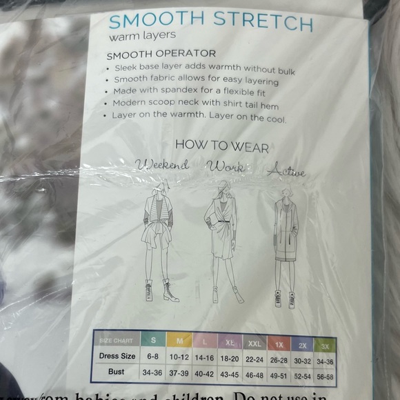 NWT Mauve Shadow Long Sleeve Scoop Neck Shirt - Warm Essentials by Cuddl Duds - Picture 8 of 9